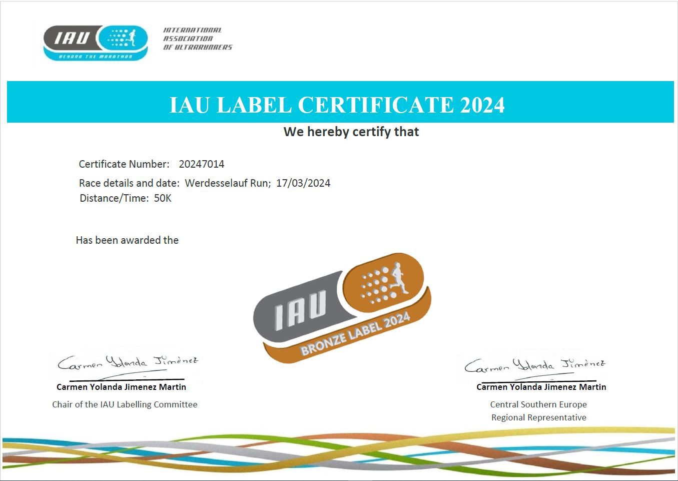 Werderseelauf erhält erneut IAU Bronze Label